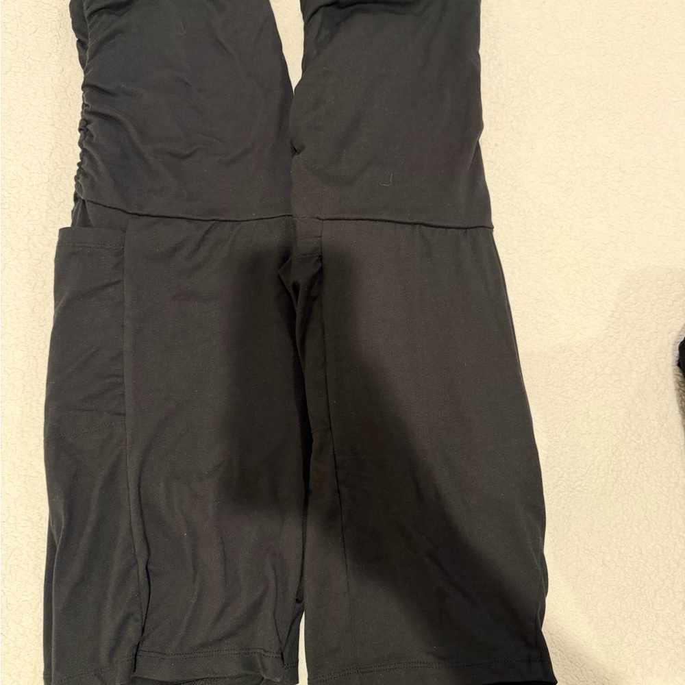 2 pairs Black Maternity Biker Shorts